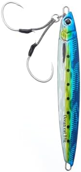 OCEAN CAT Long Casting Slow Fall Pitch Fishing Jigs Lures Lead Metal Flat Sinking Vertical Shore Jigging Bait with Assist Hook for Saltwater Freshwater Fishing 20g 40g 60g 80g - Image 3