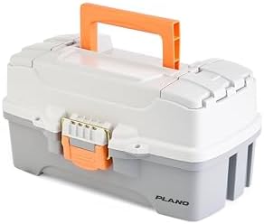 Plano One-Tray Tackle Box, Light Grey/Dark Grey, Rust-Proof Brass Latch, Top-Access Tray with Deep Storage, Made in the USA, Portable Fishing Gear Storage Organizer - Image 2