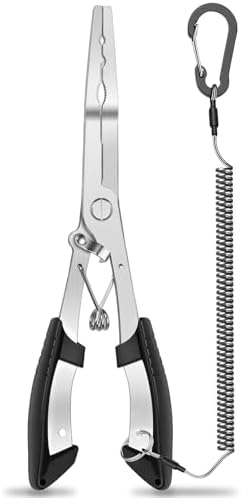 420 Stainless Steel Fishing Pliers, Multi-functional Fishing Tools Hook Remover Line Cutter Pliers, Lockable Handy Fishing Gear for Saltwater Freshwater, Gifts for Men by Unknown