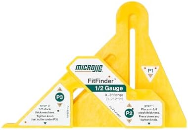 MICROJIG FitFinder 1/2 Gauge Wood Center Point Finder for Table Saw Blade, Joinery, Router, Bandsaw, Lathes and More, Woodworking Tools, FN12 by MICROJIG