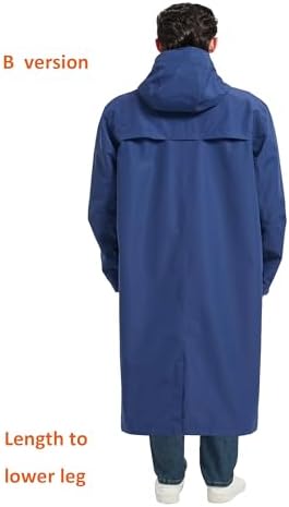 NORDIC OUTLAND Rain Jacket Men,Waterproof Breathable Long Raincoat with Hood Mesh Lining,Windbreaker for outdoor activities - Image 2