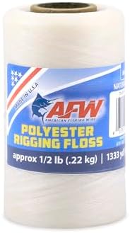 AFW Waxed Polyester Rigging Floss Saltwater Fishing, 30lb, 50lb & 70lb Test by AFWFishingBrands