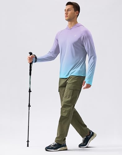 Pudolla Men's Sun Protection Hoodie Shirts UPF 50+ Fishing Hiking Shirt - Image 3
