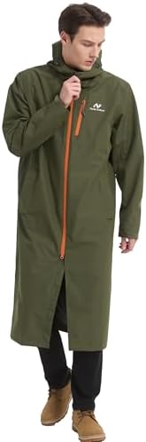 NORDIC OUTLAND Rain Jacket Men,Waterproof Breathable Long Raincoat with Hood Mesh Lining,Windbreaker for outdoor activities - Image 3