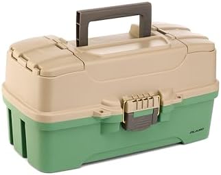 Plano Three-Tray Tackle Box Catfish Kit, Green/Tan, Rust-Proof Brass Latch, Top-Access Tray Compartments with Deep Storage, Made in the USA, Portable Fishing Gear Storage Organizer - Image 7
