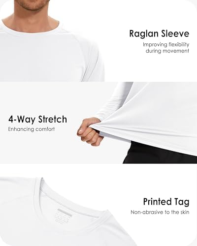 Boladeci Men's UPF 50+ Sun Protection UV SPF Shirts Long Sleeve Lightweight Quick Dry Swim T-Shirts Rash Guard - Image 5