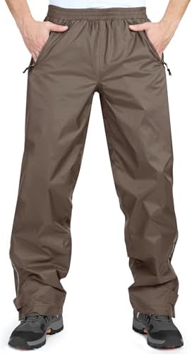 33,000ft Men's Rain Pants, Waterproof Rain Over Pants, Windproof Pants by 33000ft