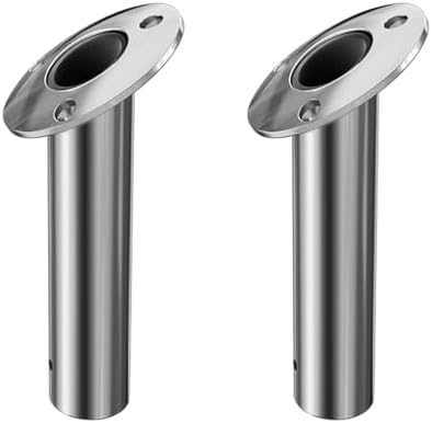 2Pcs Rod Holders for Fishing Boat, Heavy Duty 316 Stainless Steel Fishing Rod Pole Holder, Flush Mount, 15/30/90 Degree by METRAXION
