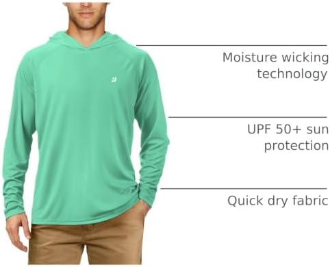 Roadbox Mens Fishing Sun Hoodie, Long Sleeve UPF 50+ UV Protection Shirts - Image 4
