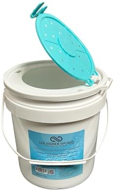 Plastic Bait Bucket (Minnow Bucket), 1 Gallon, White with Vented LID - Image 4
