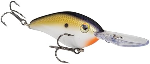 Strike King Pro Model 6XD Fishing Lure, Deep Diving Crankbait, Unique Curved Bill, Free-Floating Rattle Chambers, 1-Ounce, Dives to 19-Feet, Size 1 Treble Hooks by StrikeKing