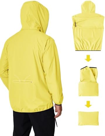 COOFANDY Men's Light Rain Jacket Packable Waterproof Raincoat Windbreaker - Image 5
