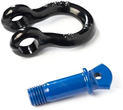 2 Pack Black-Blue: Rigging 1/2" Bow Shackles D Ring Rugged 10 Ton 22,000 Lbs Breaking Strength, WLL 2 Ton 4400 lbs w 5/8'' Pin Clevis Screw Heavy Duty f Marine Boat Anchor ATV UTV Recovery - Image 3