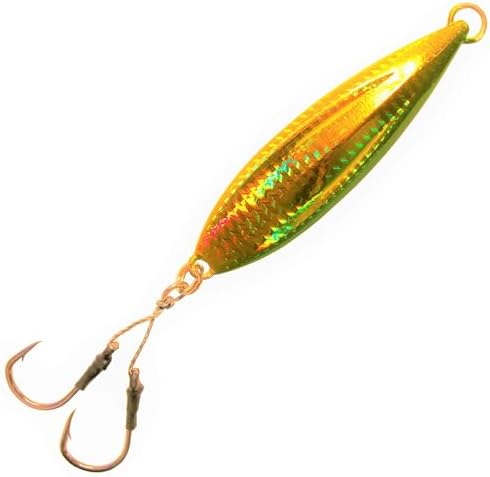 Calissa Offshore Tackle Fast Fall Jig 80g 150g 250g 300LBS Assist Hooks 3/0 Butterfly - Vertical Speed Lure Slow Pitch Flat - Glow Color Painted on Both Sides - Image 3