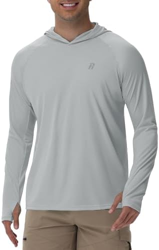 Runhit UPF 50+ Fishing Shirts for Men Long Sleeve Sun Protection Hoodie Lightweight Outdoor Workout Hiking Running Rash Guard by Runhit