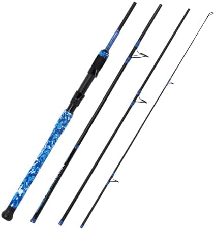 Fiblink Surf Rod,Portable Travel Fishing Rod,Spinning Rod with Blue Camouflage Handle,2Piece/3Piece/4Piece Carbon Fiber Fishing Rod (9ft/10ft/12ft/14ft) - Image 2