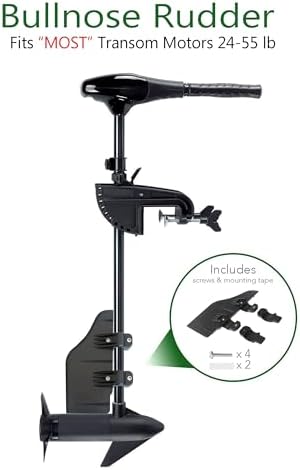 Bullnose Rudder clamp on boat rudder fits a 1.125" transom trolling motor shaft. Commonly used for, inflatable Pontoon, Pelican Bass Raider 10E, fishing Kayak, Canoe, Jon boat, etc. USA Manufactured - Image 3