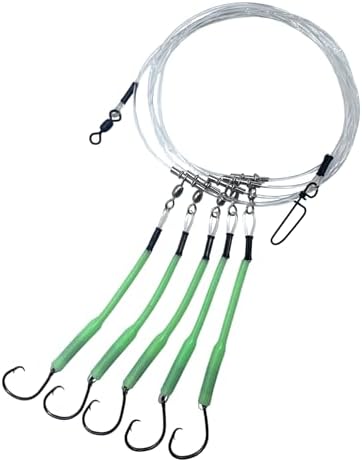 Deep Drop Fishing Rig, 5 Demon Circle 6/0 Hooks with Glow Sleeve, Deep Drop Snapper Rig by EndGameTackleCompany