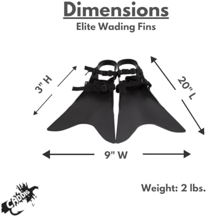 Wading Fins for Float Tube Fishing - Standard Lace Style and Elite Buckle Style Angling Fins for Float Tube Fishing - Fits Boot Sizes 6-13 (Made by Caddis Sports) - Image 5