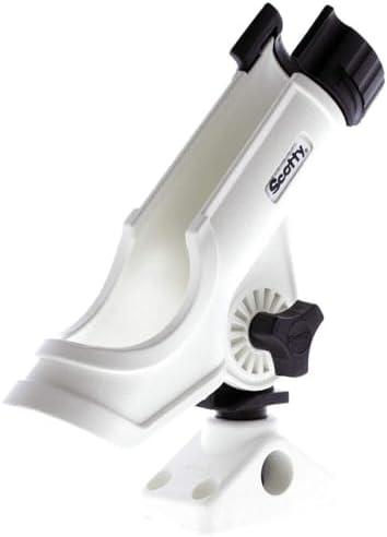 Scotty #230 Powerlock Rod Holder with #241 Side/Deck Mount, Adjustable Boat Fishing Rod Holder, Universal Cradle Design, Side or Deck Mount Installation, Marine-Grade Construction by Scotty