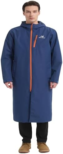 NORDIC OUTLAND Rain Jacket Men,Waterproof Breathable Long Raincoat with Hood Mesh Lining,Windbreaker for outdoor activities by NordicOutland