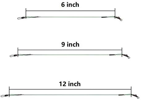 60pcs Fishing Wire Leaders Nylon-Coated Fishing Line Wire Leaders with Swivels and Snaps 6inch, 9inch, 12inch - Image 3