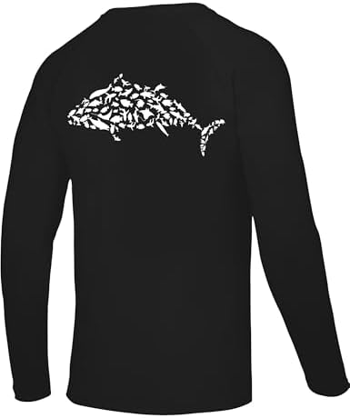 Men's Fishing Shirt Long Sleeve, UPF50+ UV Protection Sun Shirts, Quick Dry Graphic T Shirt for Running Hiking by Twekfish