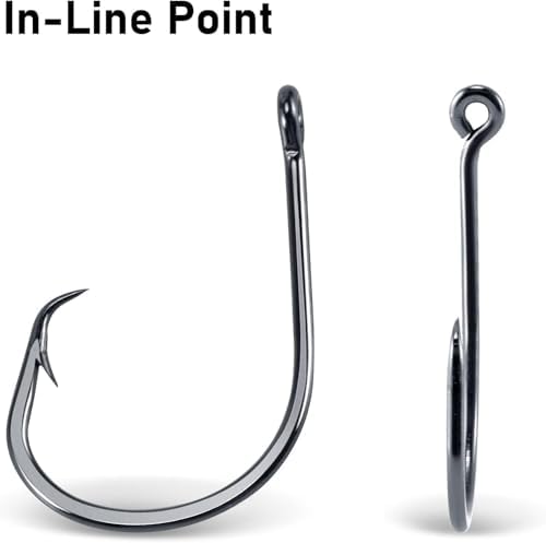 Dr.Fish 50 Pack in-line Circle Hooks Straight Shank Octopus Hooks - Image 6