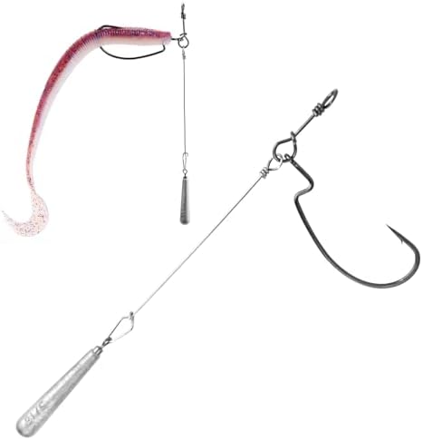 OJYDOIIIY Jika/Tokyo Rig (10/12 PCs) - Drop Shot Style Fishing Rigs with Weedless EWG Hooks (1/8 3/16 1/4 3/8 1/2oz) | Replaceable Hooks & Weights by OJYDOIIIY