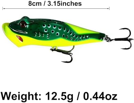 Popper Fishing Lures Topwater Hard Baits Swimbait with Treble Hook - Image 2