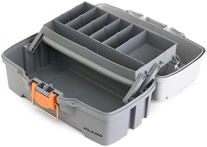 Plano One-Tray Tackle Box, Light Grey/Dark Grey, Rust-Proof Brass Latch, Top-Access Tray with Deep Storage, Made in the USA, Portable Fishing Gear Storage Organizer - Image 5
