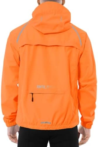baleaf Men's Rain Jacket Waterproof Hood Lightweight Reflective Packable - Image 2