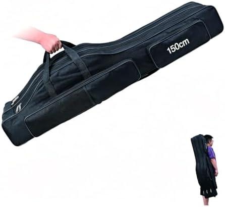Fishing Bag 3 Layers Fishing Pole Bag,Portable Oxford Folding Rod Carry Case,Fishing Reel Tackle Storage Bag Case by Unknown