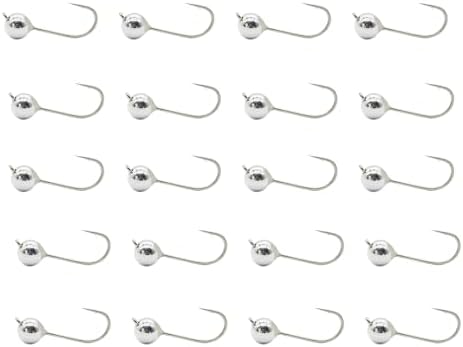 ALICHINO Tungsten Fly Tying Jig Heads for Fly Fishing Small Round Ball Crappie Jig Heads Tungsten Nano Jigs Kit Tungsten Beads with Hook by ALICHINO