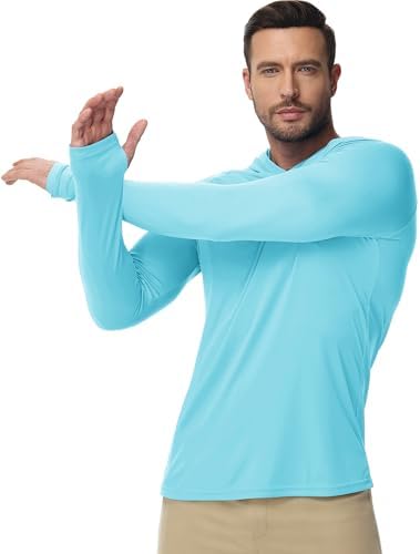 Boladeci Men's UPF 50+ Sun Protection Lightweight Hoodie Shirts Long Sleeve Fishing Shirt SPF UV Hiking Swim - Image 2