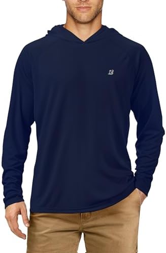 Roadbox Mens Fishing Sun Hoodie, Long Sleeve UPF 50+ UV Protection Shirts by Roadbox