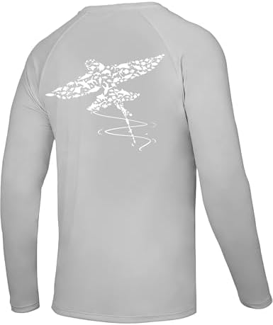 Men's Fishing Shirt Long Sleeve, UPF50+ UV Protection Sun Shirts, Quick Dry Graphic T Shirt for Running Hiking by Twekfish