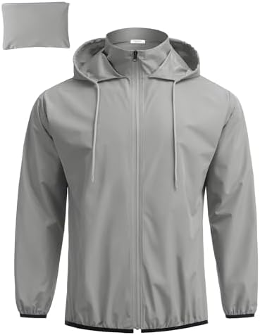 COOFANDY Men's Light Rain Jacket Packable Waterproof Raincoat Windbreaker by COOFANDY