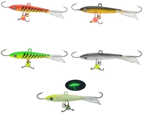 Alichino Ice Fishing Jig Set Ice Fishing Lures Micro Jig Head Hook Set for Panfish, Crappie, Walleye, Perch, Trout, Bluegill - Image 2