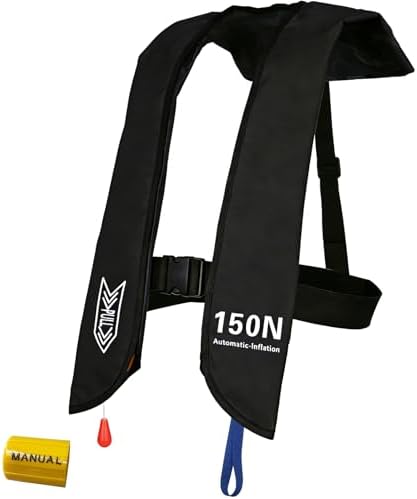 Inflatable Life-Jacket for Adults| Life-Vest Inflation-PFD with Whistle| Automatic & Manual Lightweight Supports up to 300 lbs for Kayaking Fishing Boating by Unknown