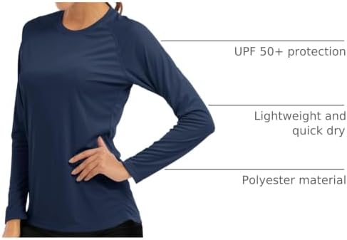 MAGCOMSEN Women's Long Sleeve Shirts UPF 50+ Sun Protection Shirts for Hiking Fishing Workout Rash Guard - Image 4
