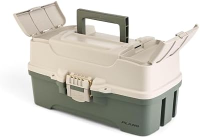 Plano Three-Tray Tackle Box Bass Kit, Tan/Green, Rust-Proof Brass Latch, Top-Access Tray Compartments with Deep Storage, Made in the USA, Portable Fishing Gear Storage Organizer - Image 7