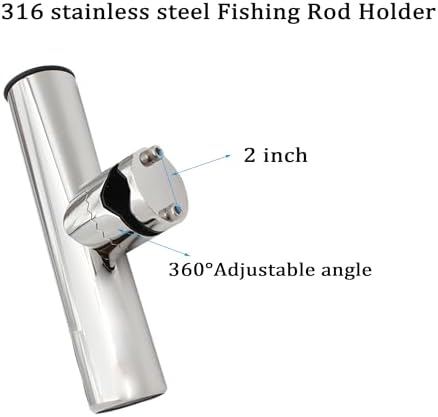 316 Stainless Steel Clamp on Fishing Rod Holders for Boat 1-1/8“ to 1-1/4” - Image 3