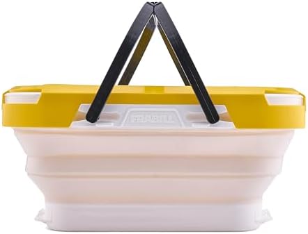 Collapsible Bait Bucket with Aerator-White/Yel - Image 2