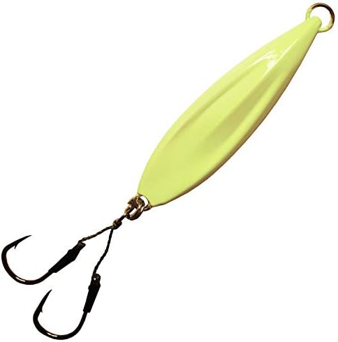 Calissa Offshore Tackle Fast Fall Jig 80g 150g 250g 300LBS Assist Hooks 3/0 Butterfly - Vertical Speed Lure Slow Pitch Flat - Glow Color Painted on Both Sides - Image 2