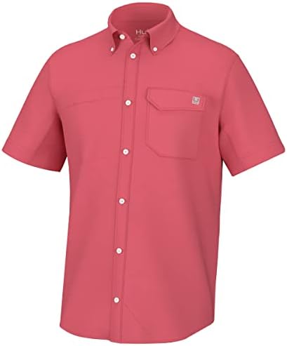HUK Men's Tide Point Kc Scott Original Artwork Short Sleeve Shirt, Fishing Button Down by HUK