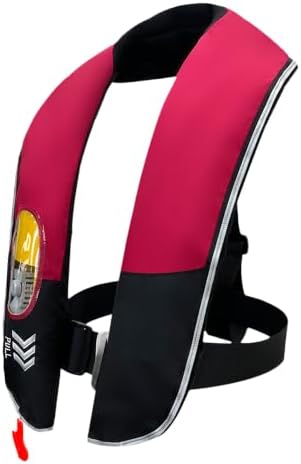 Manual Inflatable Life Jacket,Preserver PFD for Adults,Life Vest for Adults,Supports Weight up to 330 pounds by NAUTISHIELD