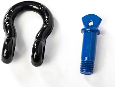 2 Pack Black-Blue: Rigging 1/2" Bow Shackles D Ring Rugged 10 Ton 22,000 Lbs Breaking Strength, WLL 2 Ton 4400 lbs w 5/8'' Pin Clevis Screw Heavy Duty f Marine Boat Anchor ATV UTV Recovery - Image 4