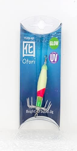 Otori Squid Jig, Weighted, 1 Pack, 1 oz, 1-1/8" Diameter Hook, Glow in the Dark by BeauMac