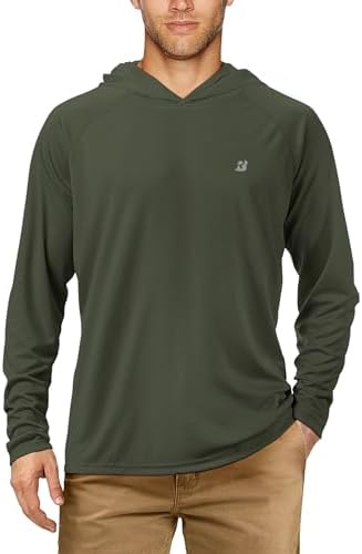 Roadbox Mens Fishing Sun Hoodie, Long Sleeve UPF 50+ UV Protection Shirts by Roadbox